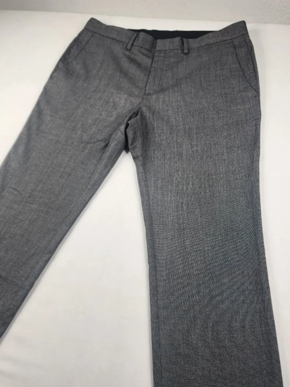 Kenneth Cole Reaction Mens 36x30 Gray Straight Fit Flat Front Dress Pants EX